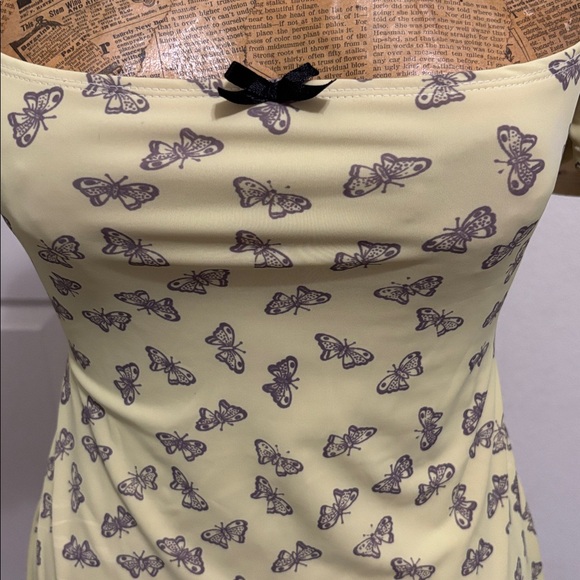 Omighty yellow butterfly dress mini small spring summer boho fairycore babydoll - Picture 2 of 7